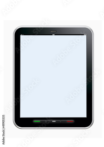 Digital tablet with abstract blue screen