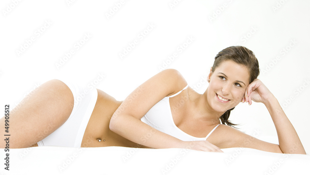 Fototapeta premium lying down woman wearing underwear
