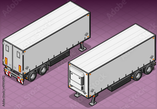 Detailed illustration of a isometric tow frigo truck