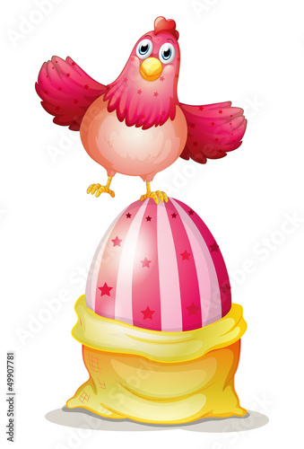 A big Easter egg and a hen