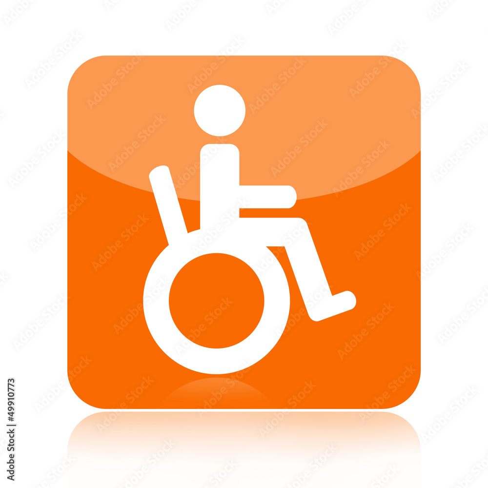 Handicapped person in wheelchair icon Handicapped person in wheelchair icon