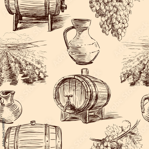 pattern with wine making