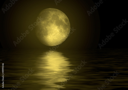 Full moon reflected in water © Zhanna Ocheret