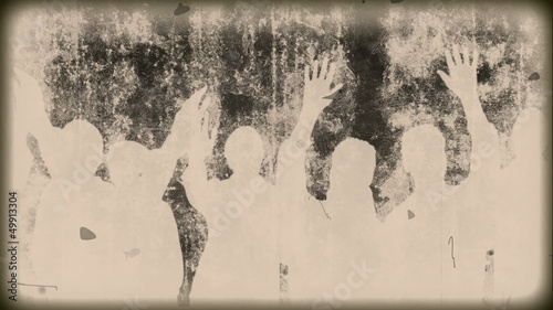 Grunge Vintage - People silhouette