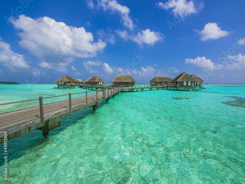 Water bungalows in paradise