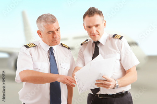 Airline pilots at the airport