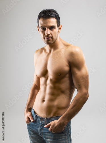 Muscular man posing