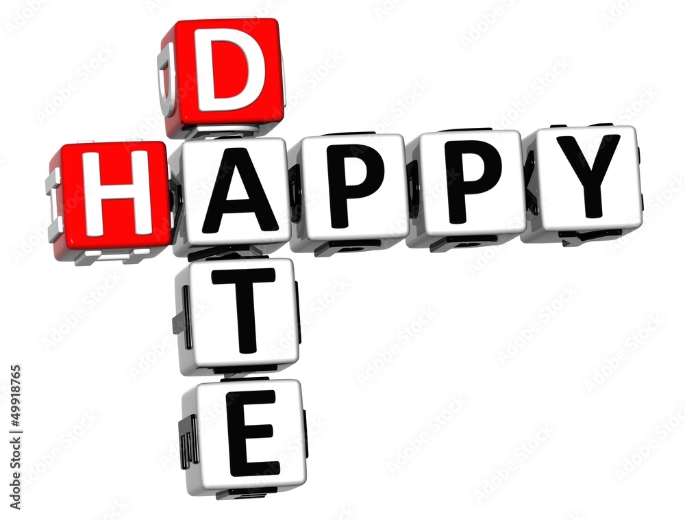 3D Happy Date Crossword on white background 3D Happy Date Crossword on white background