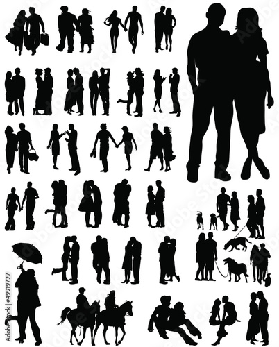 Couple silhouettes-vector