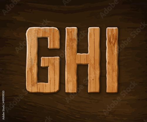 Alphabet made ​​of wood