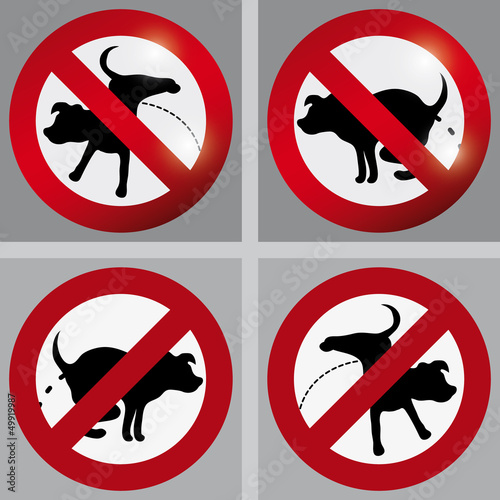 No pee / No poop – information signs for dog owners