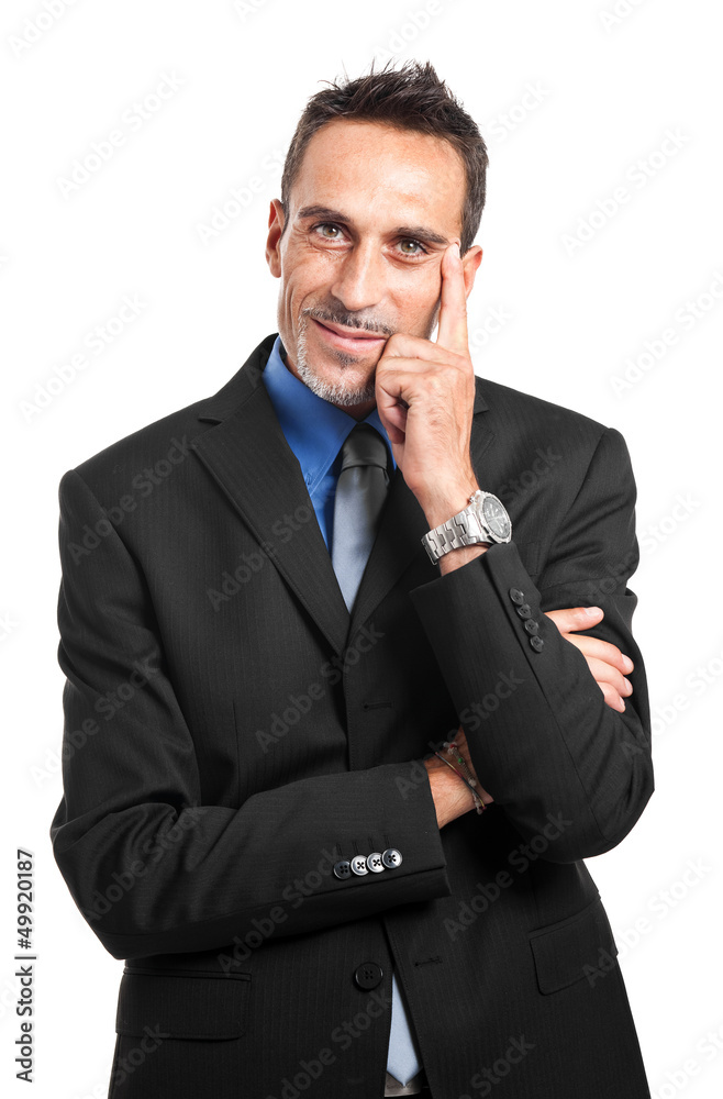Smiling confident businessman isolated on white Smiling confident businessman isolated on white