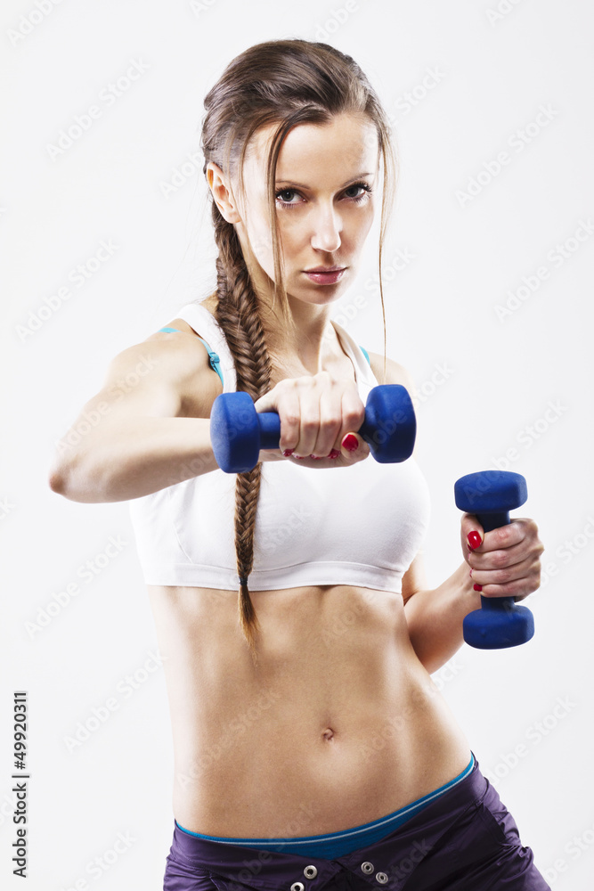 Attractive Woman Lifting Weights
