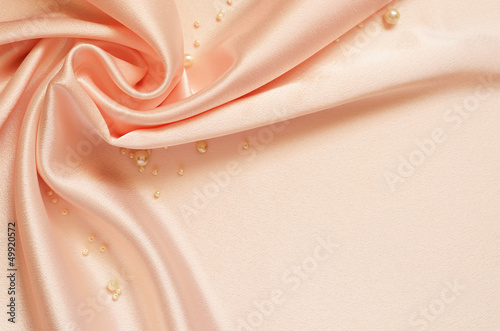 Satin drapery with pearls