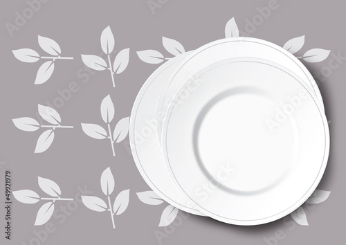 Stack of white plate illustration