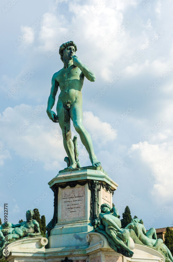 David statue at Michelangelo square in Florence Italy