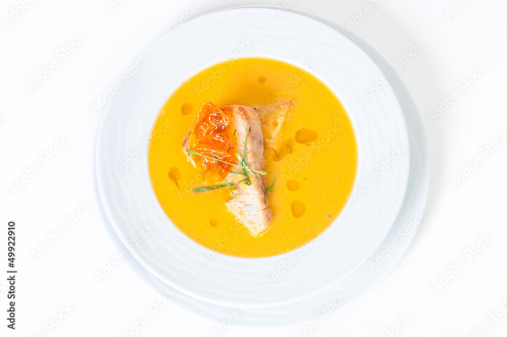 Delicious vegetable soup with bread sauce. Delicious vegetable soup with bread sauce.