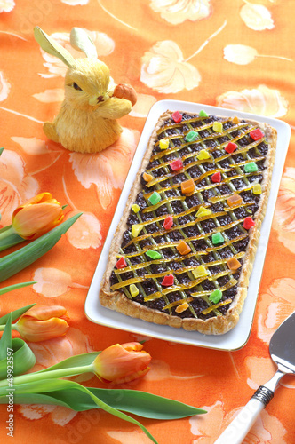 Obraz na płótnie Easter cake with chocolate and coconut