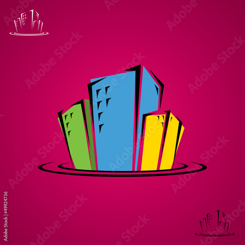 City buildings doodle