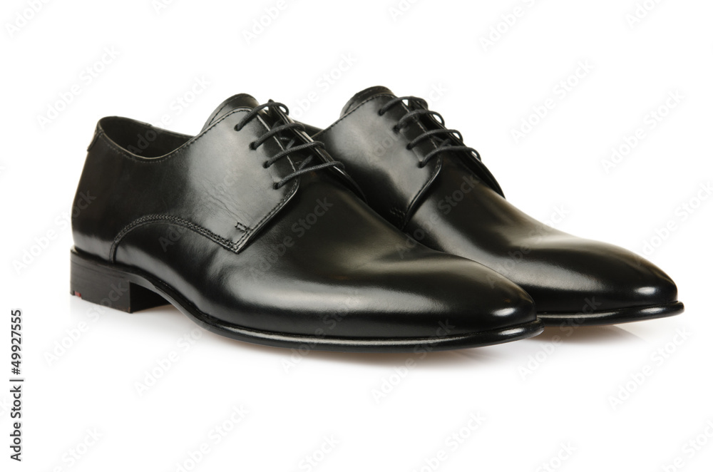 Fashion concept with male shoes on white Fashion concept with male shoes on white