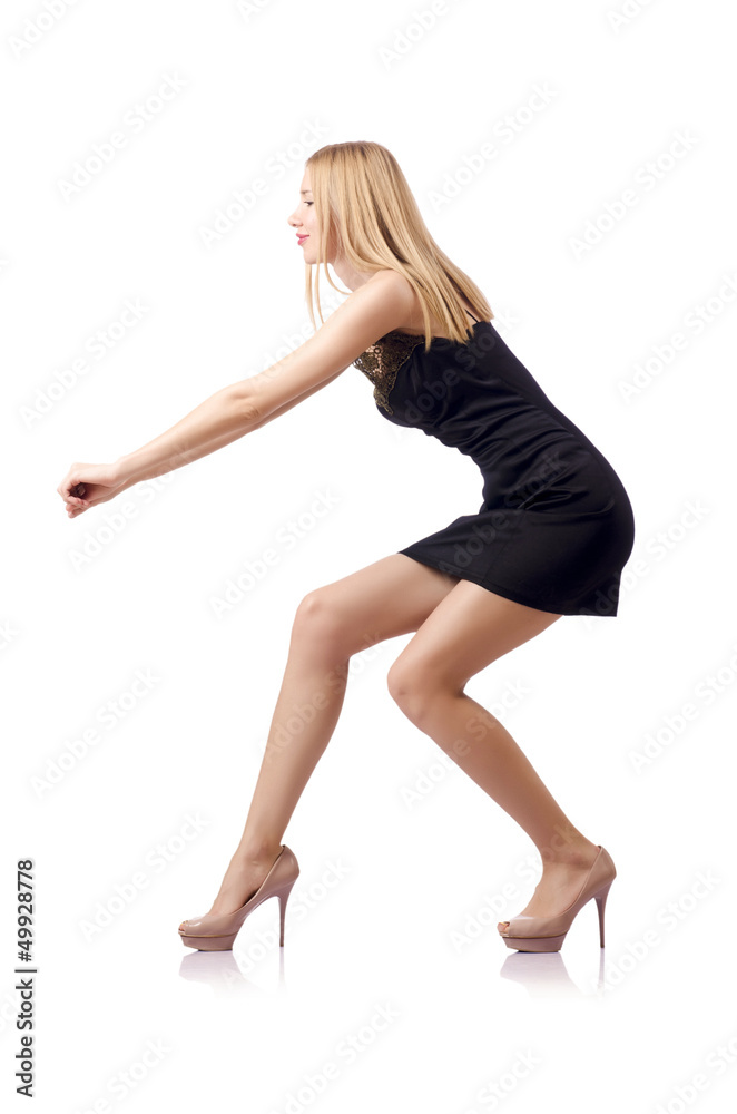 Attractive tall model isolated on white Attractive tall model isolated on white