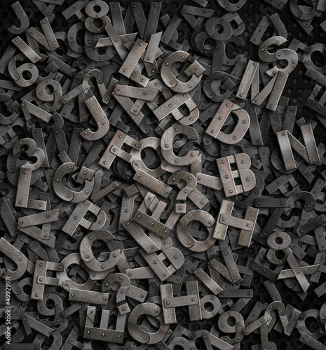 old metal letters background