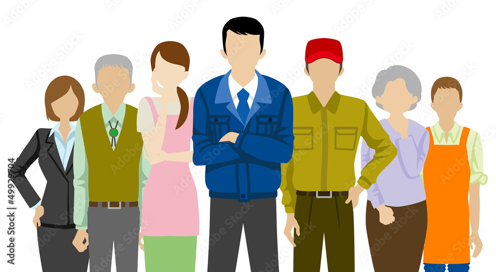 Fototapeta premium Worker and Voter,Isolated On White