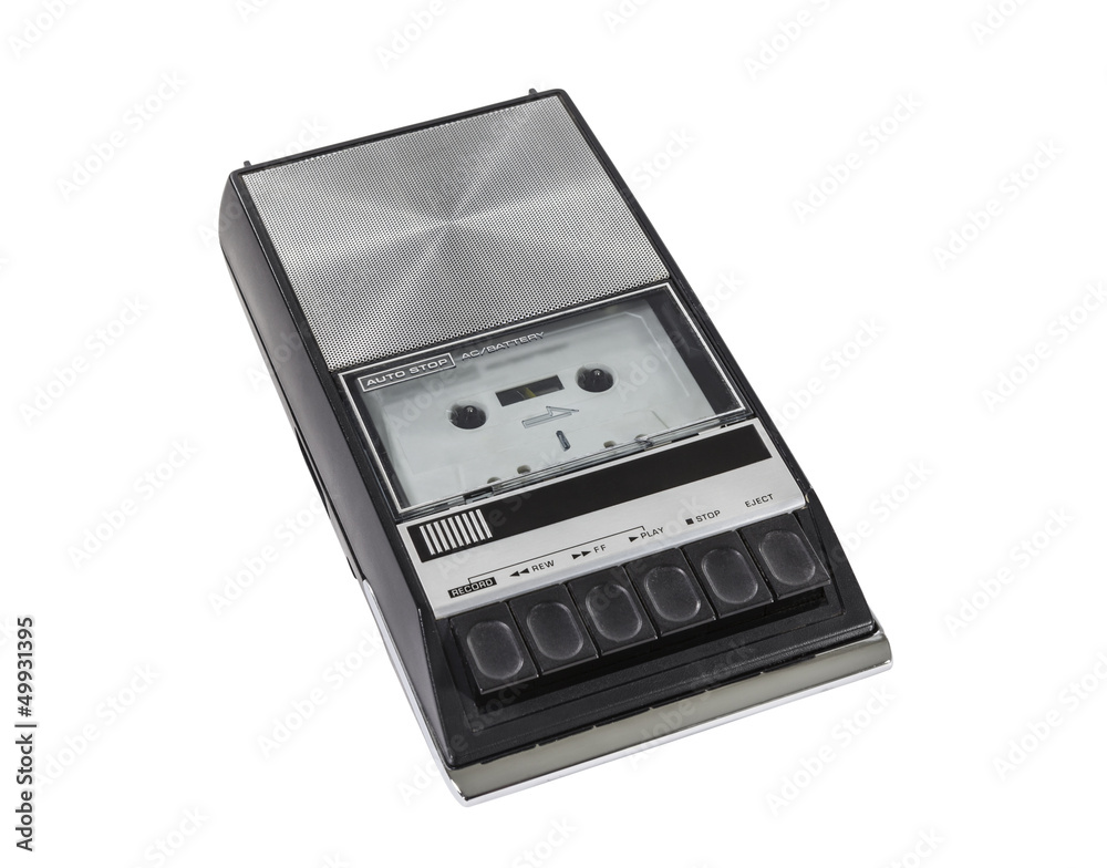 Fototapeta premium Vintage Portable Cassette Tape Player and Recorder