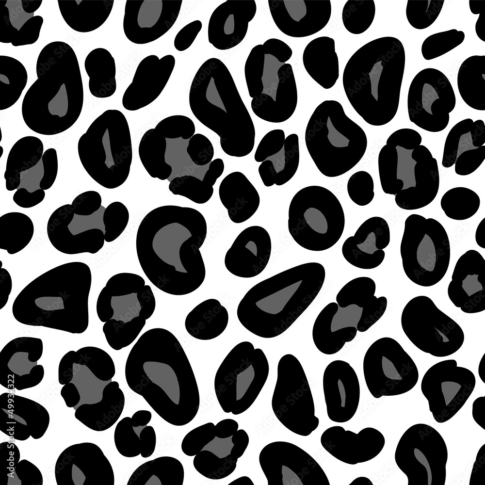 Leopard print black and white seamless pattern Vector Image