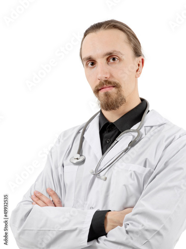 young male doctor with stethoscope © sinelyov