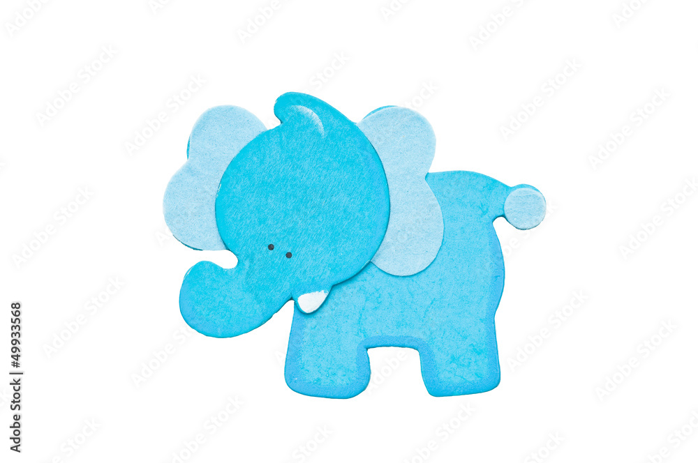 Obraz premium Blue elephant on white