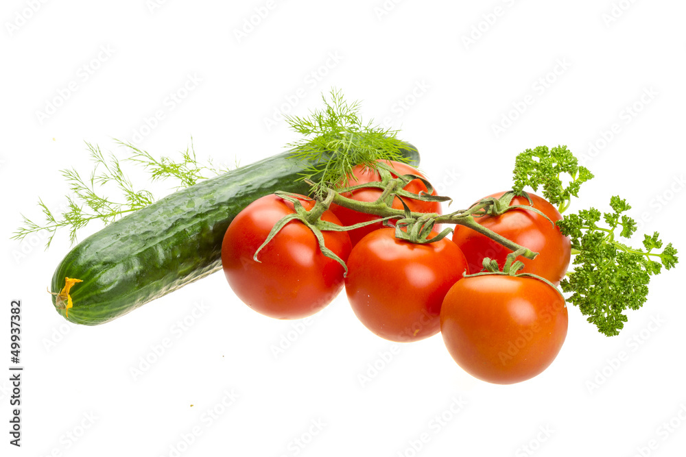 Red ripe tomatoes on the branch Red ripe tomatoes on the branch