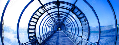 Interior blue tunnel
