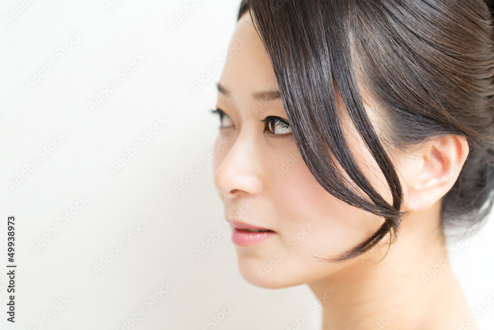 Beautiful asian woman on white background Beautiful asian woman on white background