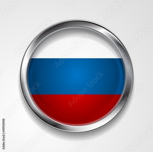 Vector button with stylish metallic frame. Russian flag Free Download Vector button with stylish metallic frame. Russian flag - GFXLoad