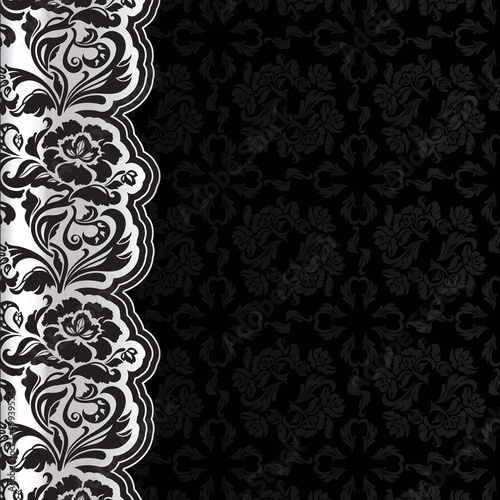 Background with lace, dark square