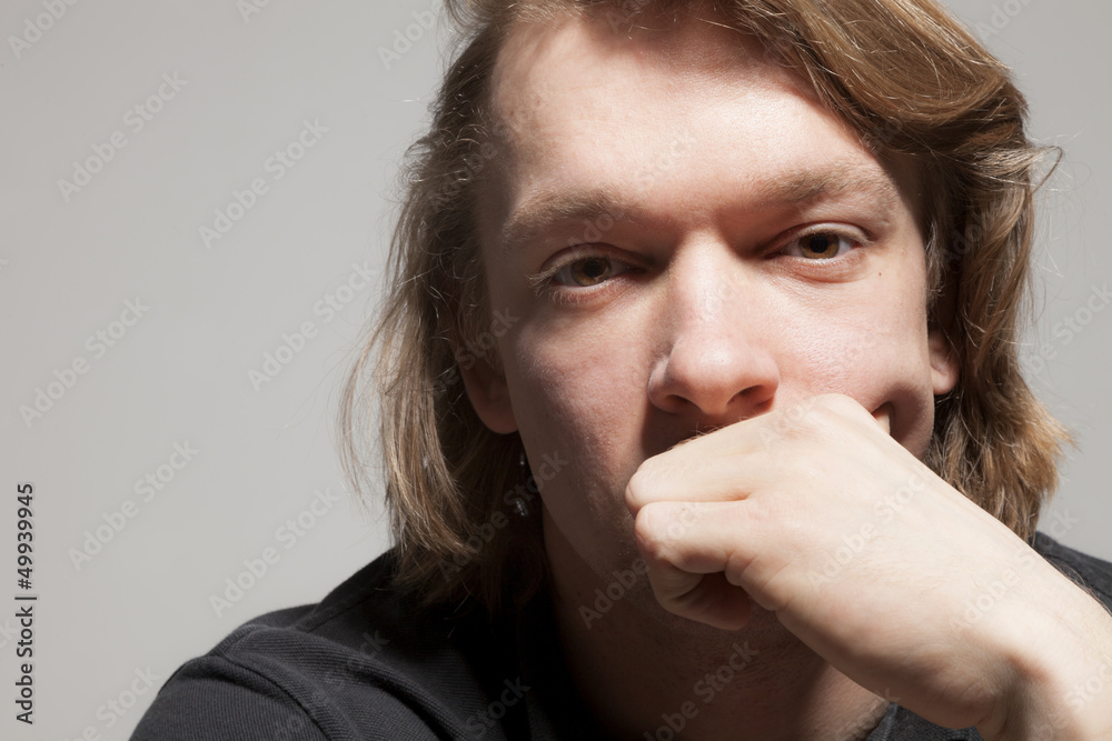 portrait of man dressed casual,.isolated on gray background portrait of man dressed casual,.isolated on gray background