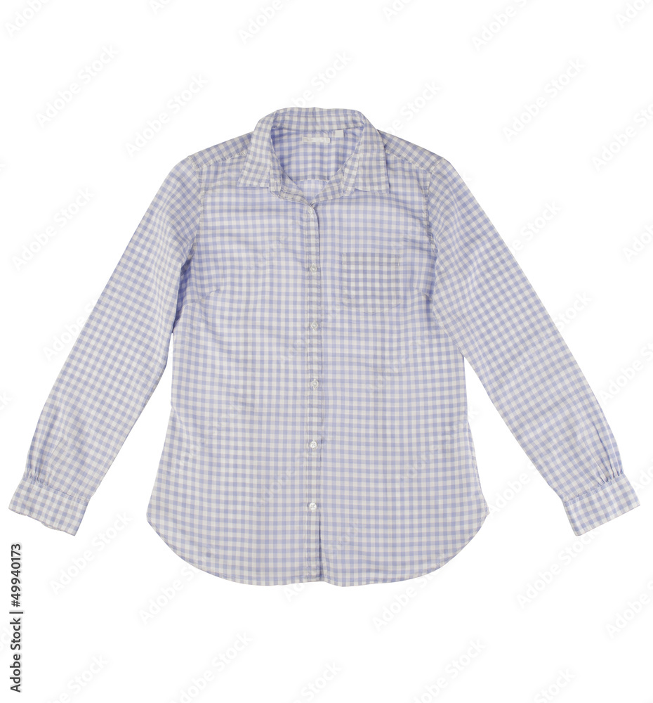 woman plaid shirt isolated on white background woman plaid shirt isolated on white background