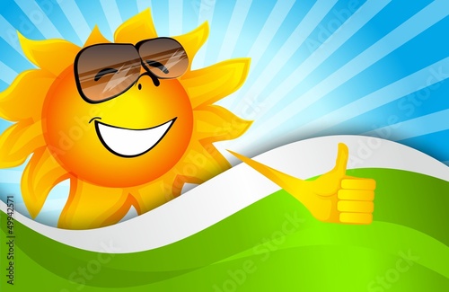 Background with a smiling sun