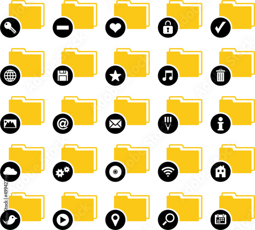 File folders with icons
