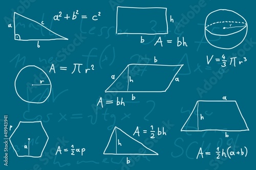 Geometry lesson - blackboard formulas