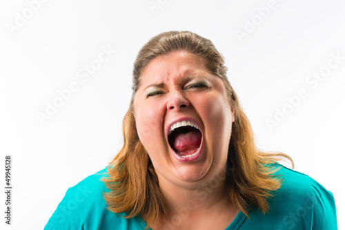 Woman screaming loud