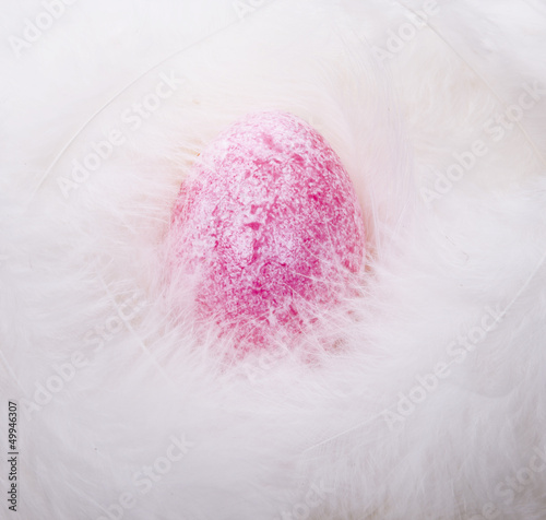 Rosa Ei im Nest