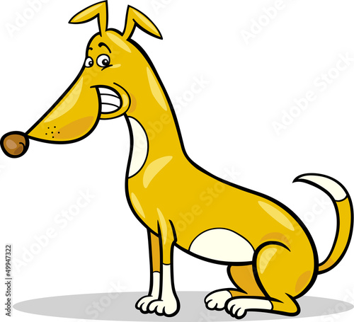 happy sitting dog cartoon illustration