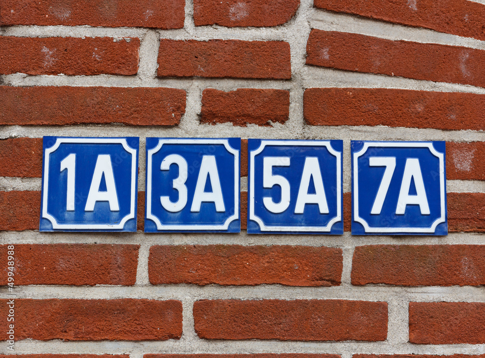 Obraz premium House numbers on wall