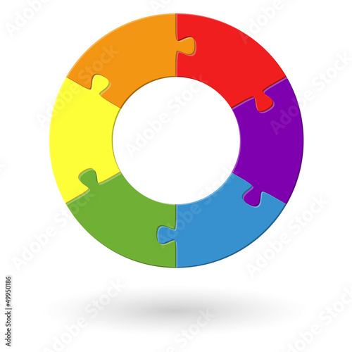 Puzzle rund - 6 Teile