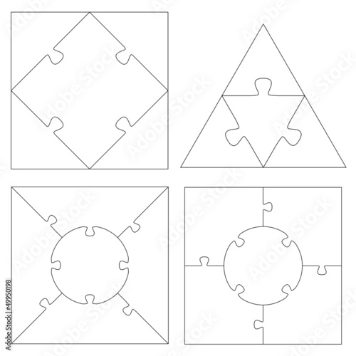 Puzzle Vorlagen Quadrat + Dreieck