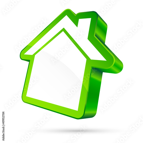 House Sign 3D White/Green