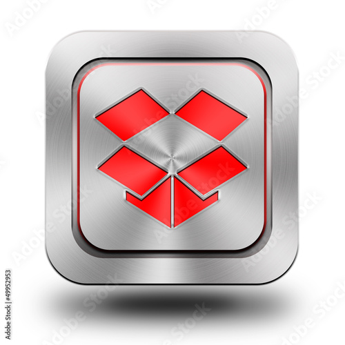 Box aluminum glossy icon, button