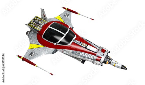 Fototapeta Naklejka Na Ścianę i Meble -  spaceship white background pose 4